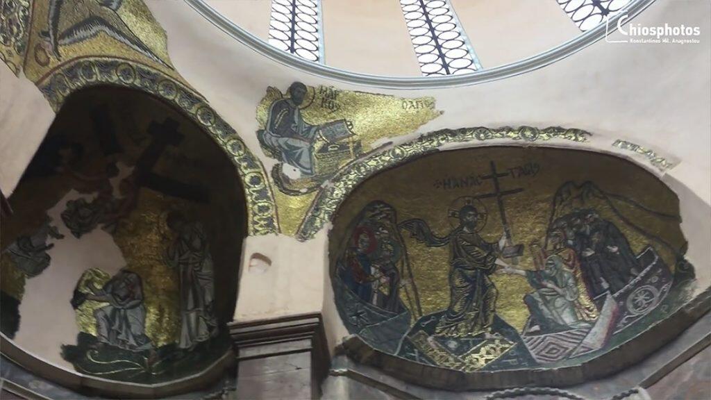 Χίος νέα μονή εσωτερικό τοιχογραφίες
