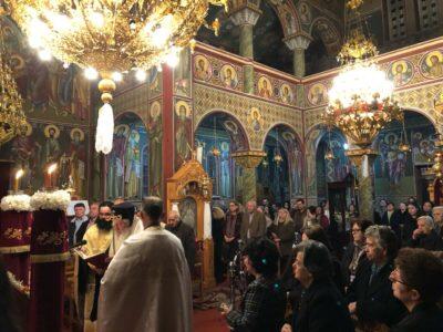 Ο Θηβών Γεώργιος στον Ιερό Ναό του Αγίου Σπυρίδωνος Οινοφύτων