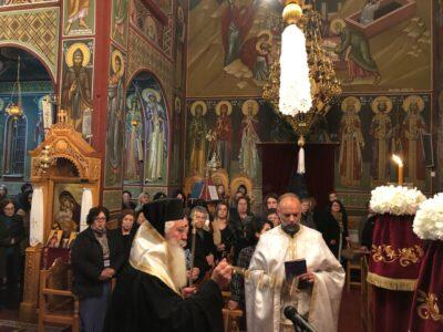 Ο Θηβών Γεώργιος στον Ιερό Ναό του Αγίου Σπυρίδωνος Οινοφύτων