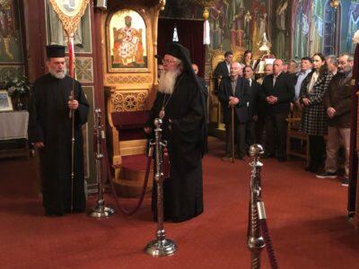 Ο Θηβών Γεώργιος στον Ιερό Ναό του Αγίου Σπυρίδωνος Οινοφύτων