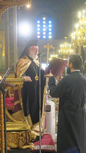 Ο Αρχιεπίσκοπος στον Ναό του Αποστόλου Παύλου, επί της οδού Ψαρών Αθηνών
